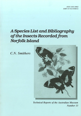 A Species List and Bibliography of the Insects Recorded from Norfolk Island