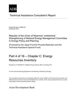 Part 4 of 16 – Chapter C: Energy Resources Inventory