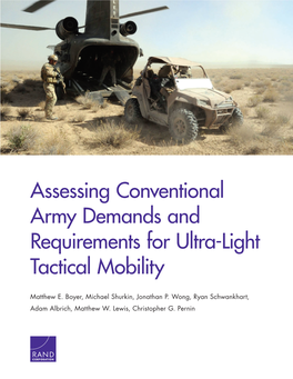 Assessing Conventional Army Demands and Requirements for Ultra-Light Tactical Mobility