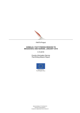 Somalia: Fact-Finding Mission to Mogadishu and Nairobi, January 2018