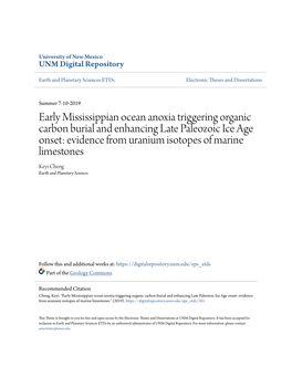 Early Mississippian Ocean Anoxia Triggering