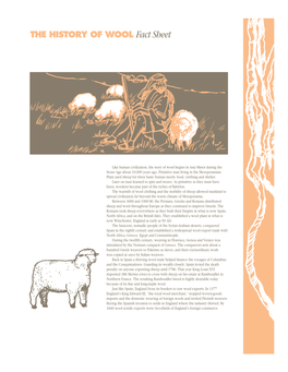 THE HISTORY of WOOL Fact Sheet