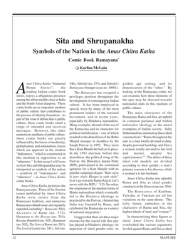 Sita and Shrupanakha Symbols of the Nation in the Amar Chitra Katha Comic Book Ramayana*  Karline Mclain