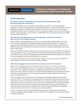 Private Investment in Financial Institutions and Financial Assets