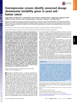 Overexpression Screens Identify Conserved Dosage Chromosome