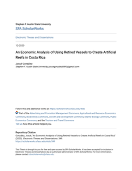 An Economic Analysis of Using Retired Vessels to Create Artificial Reefs in Costa Rica