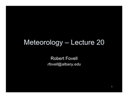 Meteorology – Lecture 20