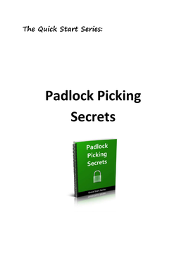 Padlock Picking Secrets