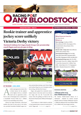 Rookie Trainer and Apprentice Jockey Score Unlikely Victoria Derby Victory | 2 | Sunday, November 1, 2020