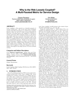 Why Is the Web Loosely Coupled? a Multi-Faceted Metric for Service Design