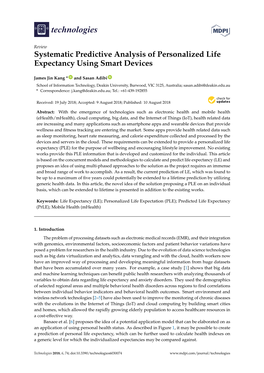 Systematic Predictive Analysis of Personalized Life Expectancy Using Smart Devices