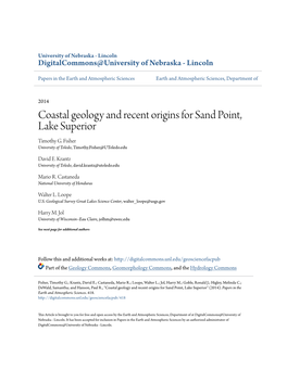 Coastal Geology and Recent Origins for Sand Point, Lake Superior Timothy G