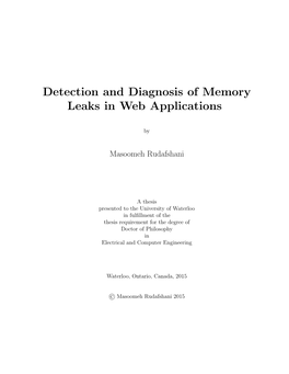 Detection and Diagnosis of Memory Leaks in Web Applications