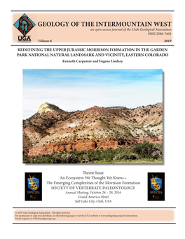 GEOLOGY of the INTERMOUNTAIN WEST an Open-Access Journal of the Utah Geological Association ISSN 2380-7601 Volume 6 2019