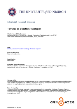 Torrance As a Scottish Theologian