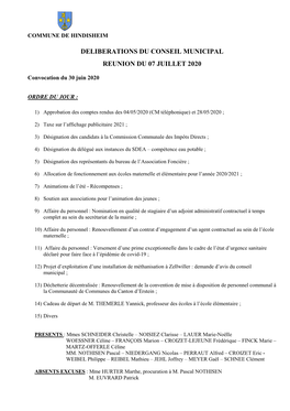 Deliberations Du Conseil Municipal