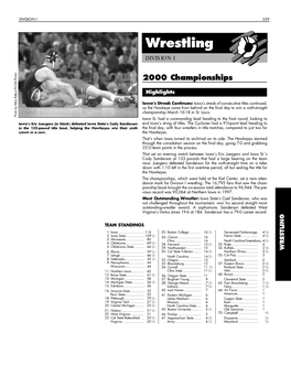 1999-00 NCAA Men's Wrestling Championships Records