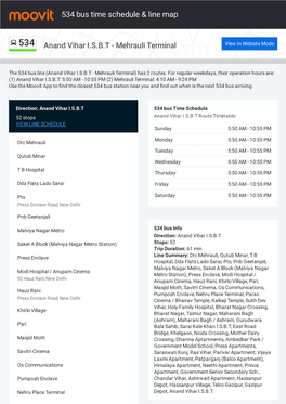 534 Bus Time Schedule & Line Route