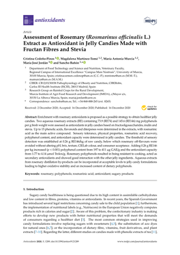 Extract As Antioxidant in Jelly Candies Made with Fructan Fibres and Stevia