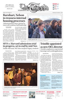 Barnhart, Nelson to Reassess Internal Housing Processes Administrators Have Started to Meet with Residence Hall Leadership