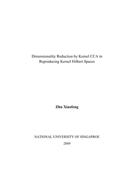 Dimensionality Reduction by Kernel CCA in Reproducing Kernel Hilbert Spaces