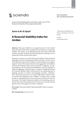 A Financial Stability Index for Jordan 157