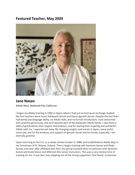 Featured Teacher, May 2020 Jane Nason