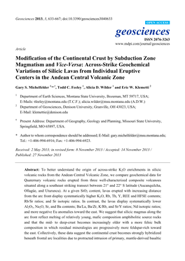 Modification of the Continental Crust by Subduction Zone Magmatism and Vice-Versa