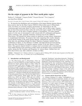 On the Origin of Gypsum in the Mars North Polar Region Kathryn E