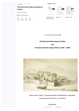 The Dutch East India Company in Fuzhou  Uploaded by Ihsoa
