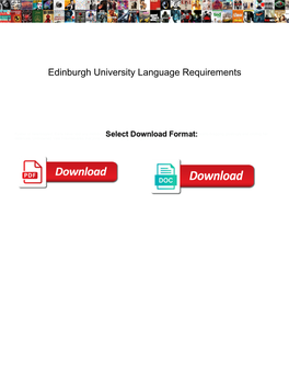 Edinburgh University Language Requirements