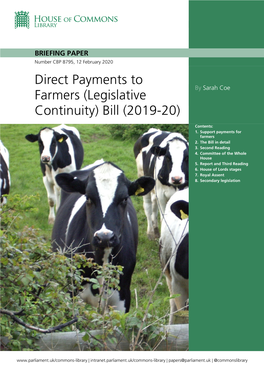 Direct Payments to Farmers (Legislative Continuity) Bill 2019-20