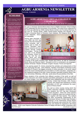 AGBU Armenia Newsletter (May, 2010)