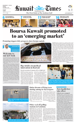 Boursa Kuwait Promoted to an 'Emerging Market'