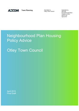 Neighbourhood Plan Housing Policy Advice Otley Town Council