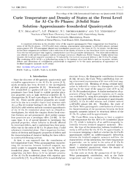 Curie Temperature and Density of States at the Fermi Level for Al Cu