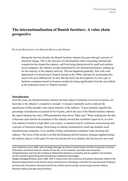 The Internationalization of Danish Furniture. a Value Chain Perspective
