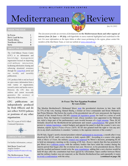 Mediterranean Review July 10, 2012 INSIDE THIS ISSUE