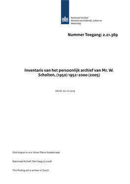 Nummer Toegang: 2.21.369 Inventaris Van Het