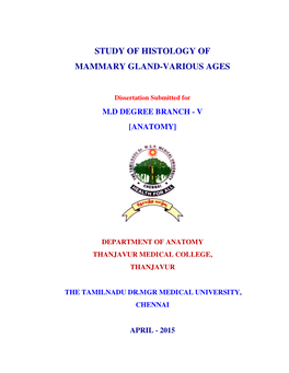 Study of Histology of Mammary Gland-Various Ages