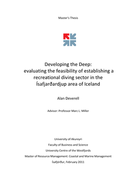 Evaluating the Feasibility of Establishing a Recreational Diving Sector in the Ísafjarðardjup Area of Iceland