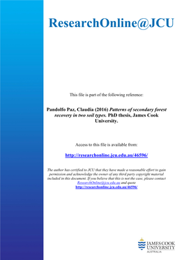 Patterns of Secondary Forest Recovery in Two Soil Types