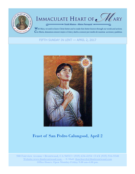 Feast of San Pedro Calungsod, April 2