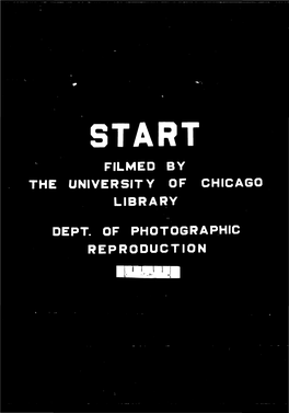 Filmed by the University of Chicago Library Dept. Of