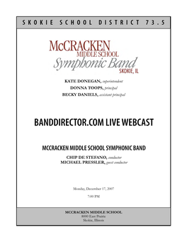 2007 Banddirector.Com Live Webcast (Concert)