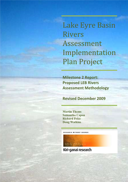 Lake Eyre Basin River Assessment Project