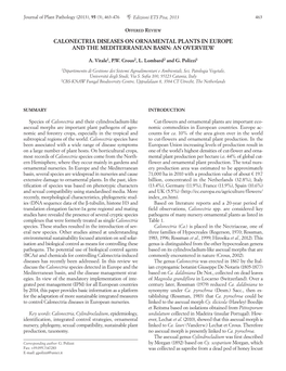 Calonectria Diseases on Ornamental Plants in Europe and the Mediterranean Basin: an Overview