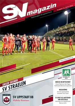 SV STRAELEN Der SV Lippstadt 08 Verstärkt Sein Team