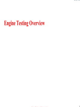 Engine Testing Overview