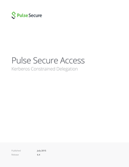 Pulse Secure Access Kerberos Constrained Delegation